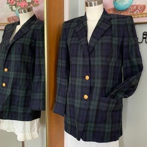 Ralph Lauren 100 Linen Plaid Blazer Jacket Navy 6